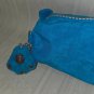 Kipling  Blue Pencil Case Organizer with Zipper Closure Cosmetic Bag with Monkey