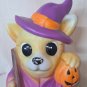 Blow Mold Pan Asian Creations Halloween 18" Fox Witch with Pumpkin Working