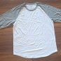 True Classic 3/4 Sleeve Two tone Crew Neck Shirt White & Gray Men Size XL NEW