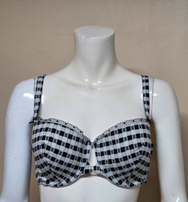SAVAGE X Fenty Black White PLAID Bra Women&acirc;��s Size 38 DD NEW