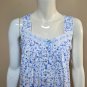 Eileen West Sleeveless Knee Length White W Blue Flower Gown Women Size XS NEW