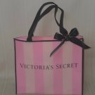 Victoria Secret Pink Striped Plastic Jelly Small Reusable Gift Bag RARE