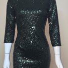 Gianni Bini GIANNA Green Sequin Party 3/4 Sleeve Dress Size L NEW Retail $129