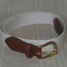 Coach belt 34" / 85 cm, 3880, White & Leather brass buckle
