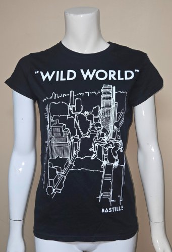 Bastille Wild World Tour Black Cotton Shirt Women Size Medium READ FULL DESCRIP