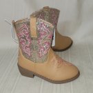Cowboy Boots TODDLER KIDS Size US 13 Tan Textured Faux Leather Glitter By Pawz