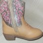 Cowboy Boots TODDLER KIDS Size US 13 Tan Textured Faux Leather Glitter By Pawz