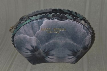 Henri Bendel Scalloped Edge Floral Coin Purse Zip Closure