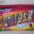 GREETINGS FROM CALIFORNIA ZIPPERED Cosmetic Bag By BRIGHTON 7".5 X  5.5" NEW