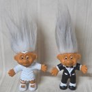 Norfin Trolls Posable Bride & Groom 1992 By Just Toys Vintage RARE