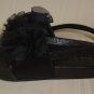 Nicolle Miller Black Sandals with Flowers Flip Flops Baby Size US 5 NEW