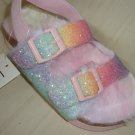 Nicole Miller Multicolor Glitter & Faux Fur Sandals Slides Toddler Size US 9 NEW