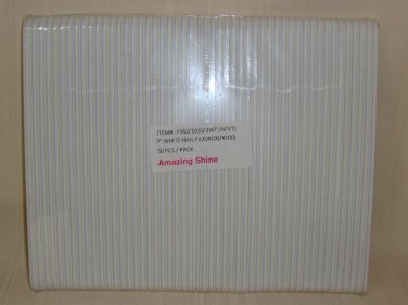 Amazing Shine White 7" Nail File 2 way 100/100 Grit Pack of 50 Pieces Brand NEW