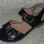 Wonders Black Patent Leather Platform Wedge Shoes / Sandals Women 36