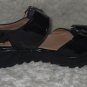 Wonders Black Patent Leather Platform Wedge Shoes / Sandals Women 36