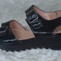 Wonders Black Patent Leather Platform Wedge Shoes / Sandals Women 36