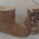 UGG BAILEY BOW Chestnut Suede Boots Youth 5 = Women US 7 NEW , No Box 3280 K