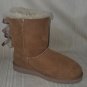 UGG BAILEY BOW Chestnut Suede Boots Youth 5 = Women US 7 NEW , No Box 3280 K