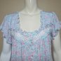 Eileen West 2 Piece Blue Floral Top & Capri Pants Pajama Set Size Large NEW