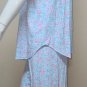 Eileen West 2 Piece Blue Floral Top & Capri Pants Pajama Set Size Large NEW