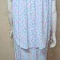 Eileen West 2 Piece Blue Floral Top & Capri Pants Pajama Set Size Large NEW