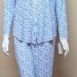 Eileen West Blue Floral Pajama Top Bottom 2 Piece Set Size Small NEW E5720076