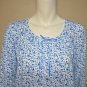 Eileen West Blue Floral Pajama Top Bottom 2 Piece Set Size Small NEW E5720076