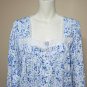 Eileen West White Blue Floral Modal Cotton Two Piece Pajama Set SM NEW E5720199