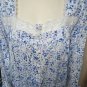 Eileen West White Blue Floral Modal Cotton Two Piece Pajama Set SM NEW E5720199