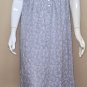 Eileen West Gray White Bow floral Sleeveless Lace Detail Long Ruffle Nightgown S