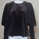 Sunday In Brooklyn Anthropologie Velvet Puff Sleeve Top Women Size 1 X NEW