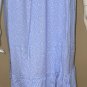 Eileen West Sleeveless Knee Length White/Blue Floral Gown 100 Cotton Size S NEW
