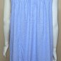 Eileen West Sleeveless Knee Length White/Blue Floral Gown 100 Cotton Size S NEW