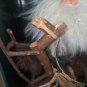 Home for holidays  Santa Faux Fur Coat Holding Twig Horse & Bag of Toys  16"