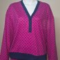 DKNY Logo Sleep Loungewear SET Sweater Knit Long Sleeve /Shorts Pink /Blue Large