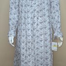Eileen West Bow, floral Long Sleeve Lace Detail Long Ruffle Nightgown Size M NEW