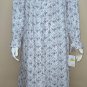 Eileen West Bow, floral Long Sleeve Lace Detail Long Ruffle Nightgown Size M NEW