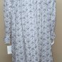 Eileen West Bow, floral Long Sleeve Lace Detail Long Ruffle Nightgown Size M NEW