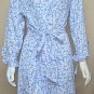 Eileen West White with Blue Flowers Long Sleeve Wrap Robe Size S / M NEW