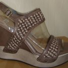 UGG ASSIA Chocolate Leather Strappy Wedge Heels Women's Size US 8.5 NEW #1003074