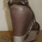 UGG ASSIA Chocolate Leather Strappy Wedge Heels Women's Size US 8.5 NEW #1003074