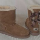 UGG BAILEY BOW Chestnut Suede Boots Youth 4 = Women US 6 NEW , No Box 3280 K