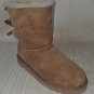 UGG BAILEY BOW Chestnut Suede Boots Youth 4 = Women US 6 NEW , No Box 3280 K
