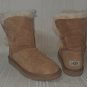 UGG BAILEY BUTTON Short Chestnut Suede Sheepskin Boots Women Size US 7 #5803