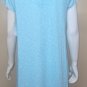 Eileen West Aqua Floral Cap Sleeve 100% Cotton Short Nightgown Sleepshirt Size S