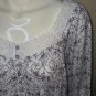 Eileen West Bow floral Long Sleeve Lace Detail Long Ruffle Nightgown Size XS NEW
