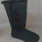 UGG BAILEY BUTTON TRIPLET TRIPLE Black Suede Tall Boots Women Size US 5 NEW 1873