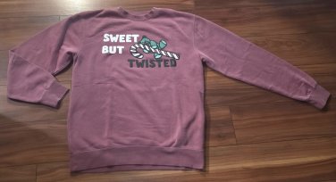 Cody Ko Holiday Merch Pink Sweet but Twisted Crewneck Sweater Size M Long Sleeve