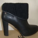 UGG Australia Dandylion Tres Black Leather Knit Ankle Boot Size US 8 NIB 1008755