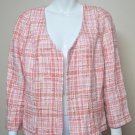 Talbots  Tweed Open Front Blazer Jacket Women Size 16